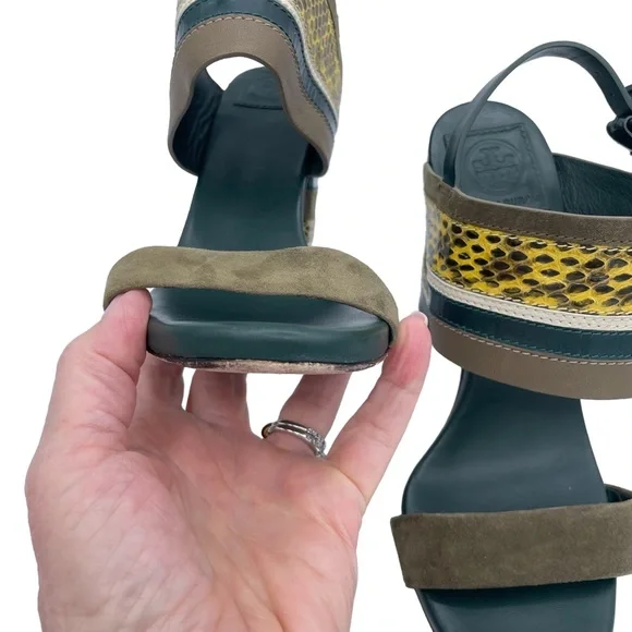 Tory Burch Edina Slingback Sandals 7 Green - Picture 11 of 16